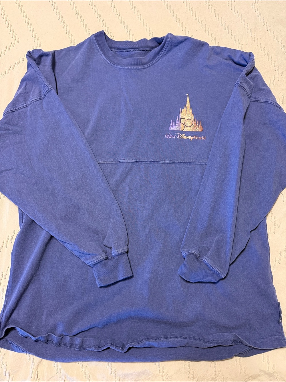 Disney Blue Long Sleeve Walt Disney World 50th Anniversary Crewneck